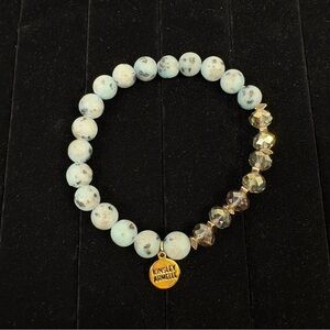 Kinsley Armelle Natural Amazonite Stone & Faceted Glass Beaded Bracelet